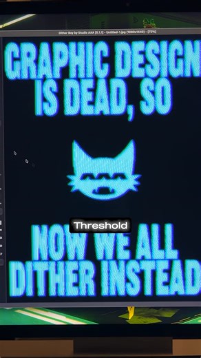 Studio AAA on Instagram: "Glitch effect tutorial!! 🐱 I love dithering Dither Boy, Photoshop #designinspo #designtutorial #dithering #glitchart"