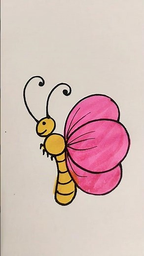 How to draw a Butterfly 🦋 easy #art #drawing #butterfly #shorts