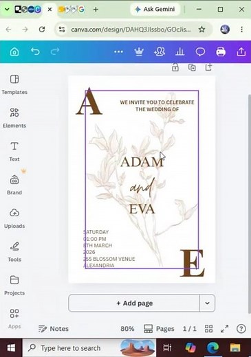 Wedding Invitation Template Canva Tutorial #canva #creative #InvitationTemplate #CanvaTutorial