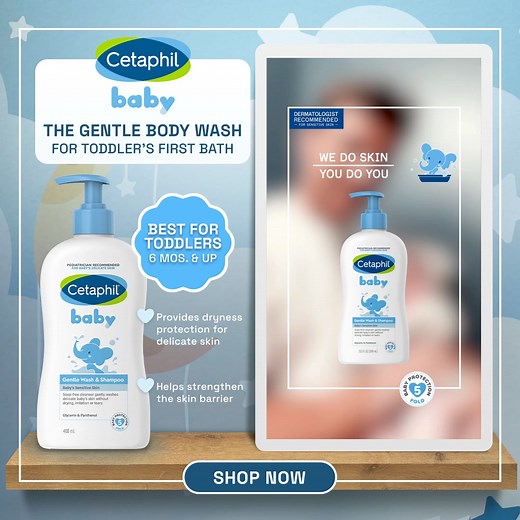 Rediscover the joy of your baby’s first bath as a toddler with Cetaphil Baby Gentle Wash & Shampoo! As your little one takes their first steps, support their delicate skin with the nourishing lather and moisturizing protection. With regular use, results may vary. | Cetaphil