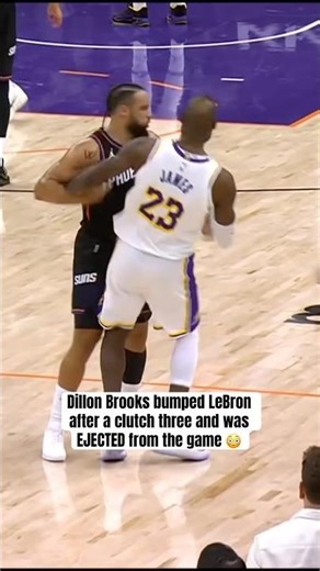 Brooks ejected after bumping LeBron 😮
