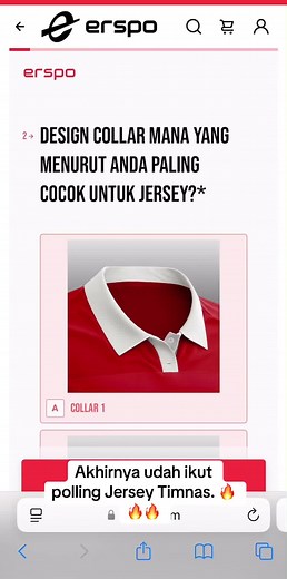 Oh jadi begini pollingnya. Semoga hasil dari pollingan jersey @ysaniiieee timnas jadi makin keren deh. #erspo #timnasindonesia #jerseytimnas