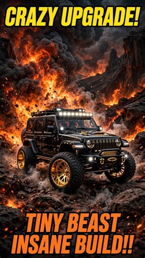 Mini Black Jeep Wrangler Gets a CRAZY Custom Upgrade! 🔥😱
