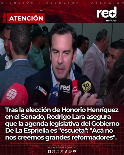 Designated Interior Minister Rodrigo Lara speaks after Honorio Henríquez's election in the Senate