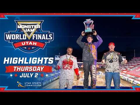 Monster Jam World Finals 2026 Thursday Highlights | 2 Wheel Skills, Racing Qualifying & High Jump