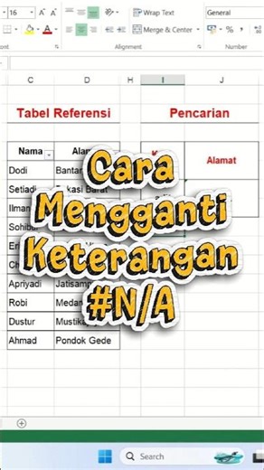 Cara Mengganti Keterangan #N/A di Microsoft Excel #shorts