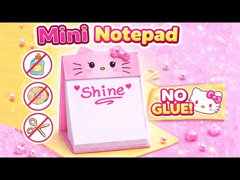 Hello Kitty mini notebook/DIY Mini Notebook NO GLUE! 📒✨ Easy Paper Crafts