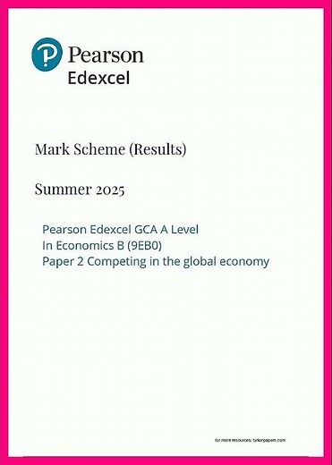 a level edexcel 2025 economics b paper 2 mark scheme video