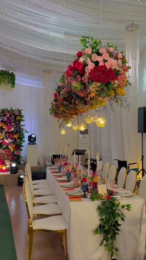 This reception was a feast for the eyes at this wedding! 🤩 From the stunning centerpieces to the gorgeous backdrop, it was a colorful celebration of love. #farmhillsgarden #tagaytaywedding #WeddingFeast #ReceptionBeauty #DreamyWedding | Farm Hills Garden