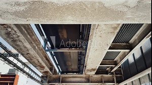 Wheat trading and shipping. loading belt with wheat grain loads the ship