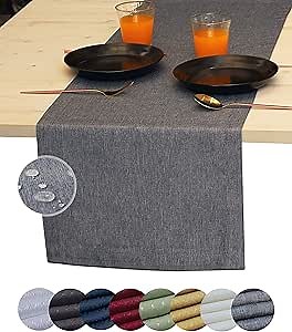 Grey Table Runner 36 inch, Gray Dresser Scarf, Waterproof Coffee Table Runner, Outdoor Short Small Dining Table Runners, Decor for Fiesta, Dinner Parties, Wedding, Thanksgiving, Halloween, Christmas