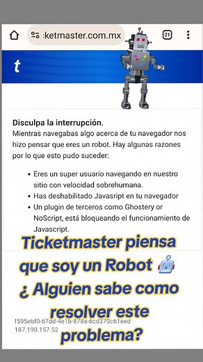 Ticketmaster no me deja acceder 🎫