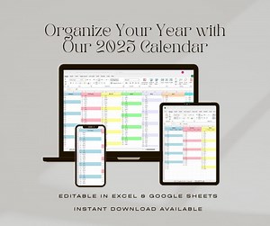 2025 Editable Monthly Calendar Excel and Google Sheets Customizable Planner With To-do List and Goal Tracker - Etsy