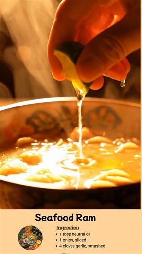 Seafood Ramen Stop scrolling if you love rich, ocean-kissed comfort—this steamy bowl packs shrimp, squid, and scallops into a deeply savory broth you can make at home tonight. Ingredients (4 servings) Broth 1 tbsp neutral oil 1 onion, sliced 4 cloves garlic, smashed 1 tbsp ginger, sliced 1–2 tbsp white miso paste 2 tbsp soy sauce 1 tbsp mirin (or a pinch of sugar) 6 cups low-sodium chicken or seafood stock 1 sheet nori, torn (optional) 1 tsp sesame oil 1 tsp chili paste or chili oil (optional) S