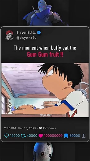 Luffy eat the Gum Gum fruit 🤣