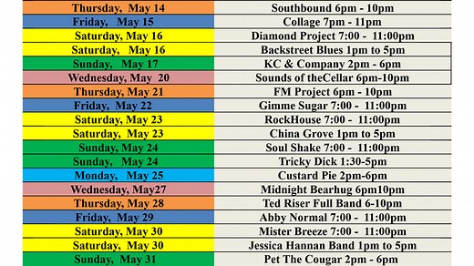 live band performances schedule