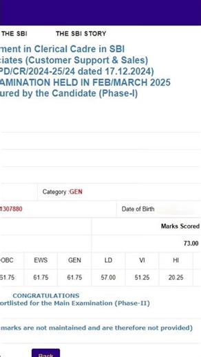 Sbi Clerk Pre Scorecard #bankexam #bankexams #sbiclerk