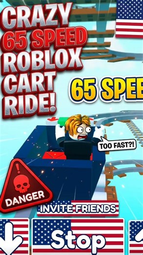 65 SPEED IS TOO MUCH! 🎢 Can We Survive This Roblox Cart Ride? #roblox #usa #shorts