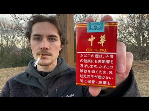 Smoking a Chunghwa Soft Pack Cigarette from Japan - Review