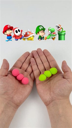 Super Mario Babies | Red Team vs Green Team | Clay Color Mixing #supermario #shorts #clay