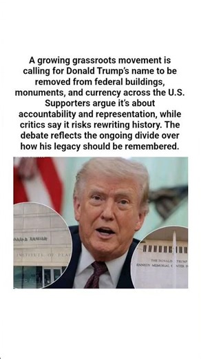 Campaign Pushes to Remove Trump’s Name from Public Spaces 🇺🇸