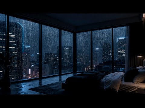 Rain ASMR for Deep Sleep 🎧 Cozy Bedroom With Relaxing City Ambience 1 Hour