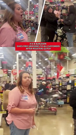 H-E-B BURLESON GIVES FREE GROCERIES TO ALL CUSTOMERS AFTER REGISTERS GLITCH#ChristmasMiracle#HEB#HolidayStory#UnexpectedKindness#WouldTheyStillDoIt