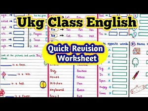 UKG English Worksheet |UKG English Question Paper |UKG English Test Paper|UKG @peehuandrudracorner