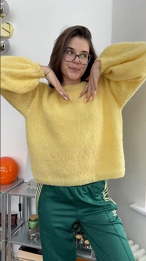 Knitting butter yellow sweater🧈 #knit #knitting #knitsweater