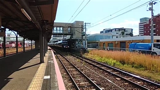 #こんばんはトレイン特急 36ぷらす3 787系 BM363編成(本ミフ)６両編成 別府行き日豊本線 延岡駅 汽笛の音 .･*’’*･.♬.･*’’*･.♬ #特急 #36ぷらす3 #787系 #BM363 #南福岡車両区 #787系6両編成 #日豊本線 #汽笛の音 | 渡辺正輝