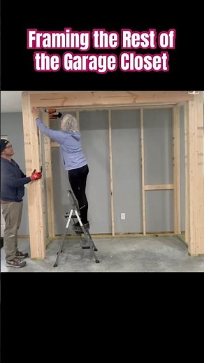 How We Framed the Rest of the Garage Closet Walls #organizedliving #garage #storage