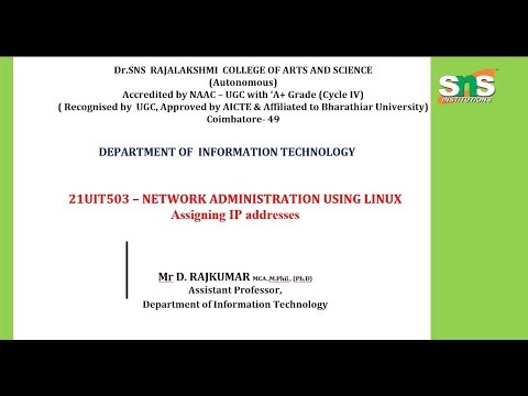 IP Address Assignment | Network Administration using Linux | SNS Institutions
