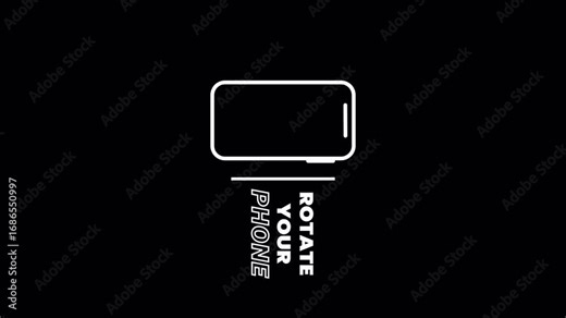 Rotate your phone screen animation with transparent background, Mobile Rotation animation video with alpha channel in 4k.