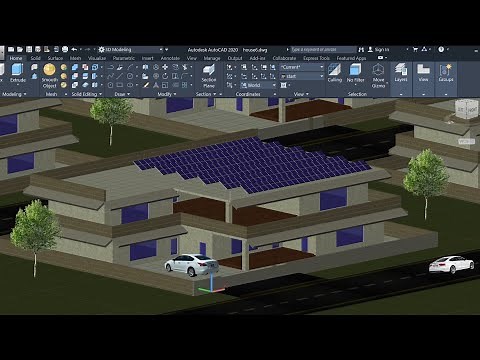 3D Autocad Designing of solar panel layout #3d #autocad #tutorial