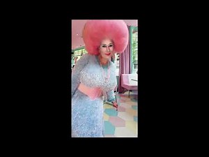 Blue and pink Erell vintage petticoated dress crossdresser