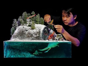 Jurassic World Diorama / Resin Art: Pyroraptor and Spinosaurus