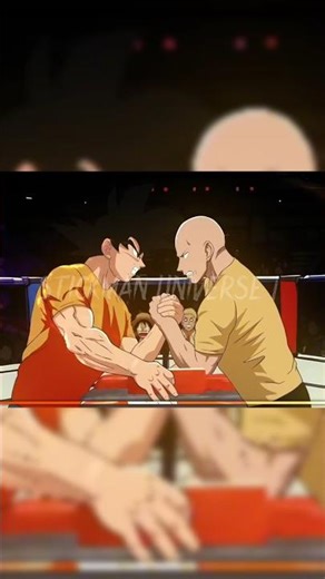 Goku vs Saitama Arm Wrestling Fan animation #shorts