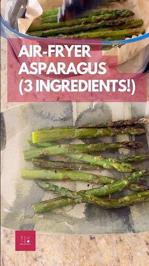 Air-Fryer Asparagus 🤯🥦 3 Ingredients, 7 Minutes (Crispy + Spicy!)