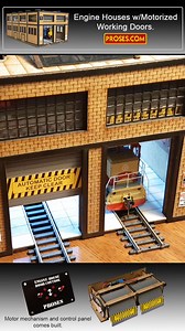 The rolling door mechanisms in the engine houses kit comes built. We have HO and O scale versions. Hope to make one for N scale soon. :) | Proses Smart Tools for Model Trains, Railways, Railroads