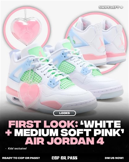 Exclusive Kids’ Air Jordan 4 Release: White/Medium Soft Pink