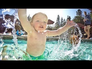 NiKO WATER SLIDE! Family Vacation Pool Day Swimming with Kids and... Time Travel??