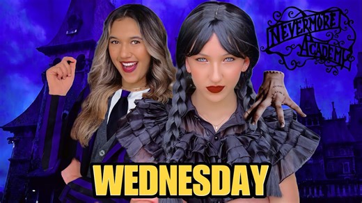 Sister Gymnast Pranks with a Wednesday Addams Transformation