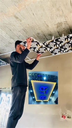 Part 1 : PVC Ceiling installation 🧰🛠️🪛💡 #foryou #foryoupag #kashmir