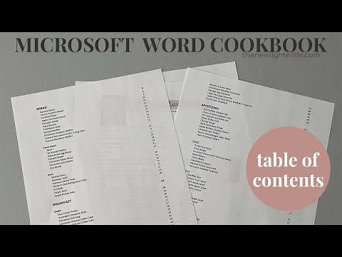 Update to the Cookbook Table of Contents (using fields)