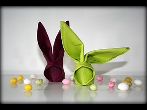 Origami tutoral - Bunny napkin