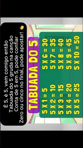 🔥 FUNK DA TABUADA DO 5 Aprenda Multiplicação Cantando e Dançando! 🤩📚