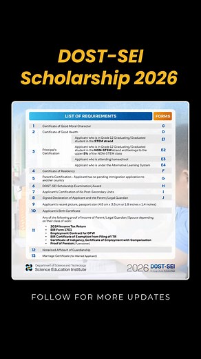 The DOST-SEI Undergraduate Scholarship Program is officially accepting applications soon! Application Period: October 20 – November 21, 2025 Deadline: November 21, 2025 Prepare your requirements early and stay tuned — the official application link will be posted here once the system goes live. Good luck, future #DOSTScholars! 💙 #iskolarshipupdates #DOSTScholarship #DOSTSEI #IskolarSaDakbayan #Scholarships #collegescholarships #Philippines | Iskolarship Updates