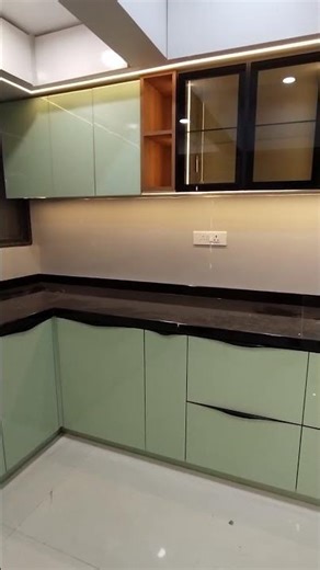 #video modular kitchen Glass profile shutter