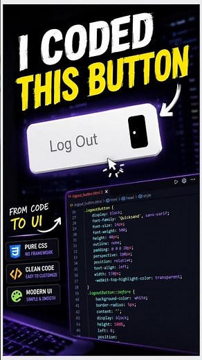 I Made a Logout Button Animation Using CSS & JavaScript | Full Stack Web Development Course #shorts