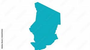 3d effect political map of Chad in africa